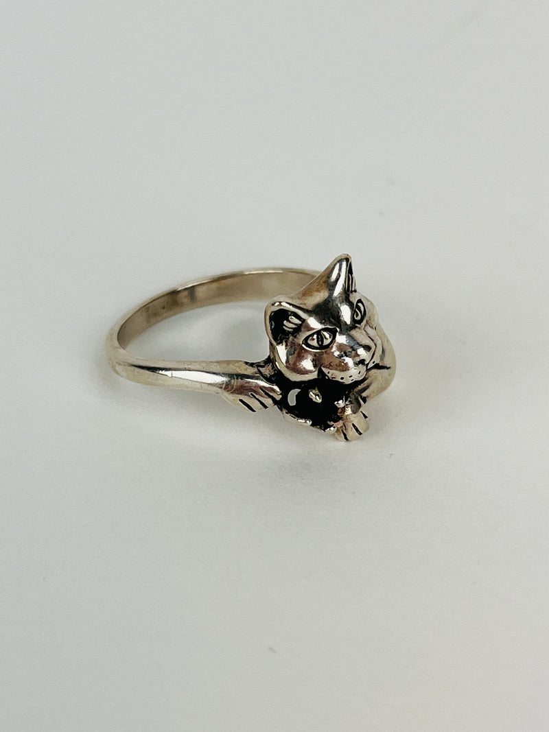 Vintage Sterling Cat Ring
