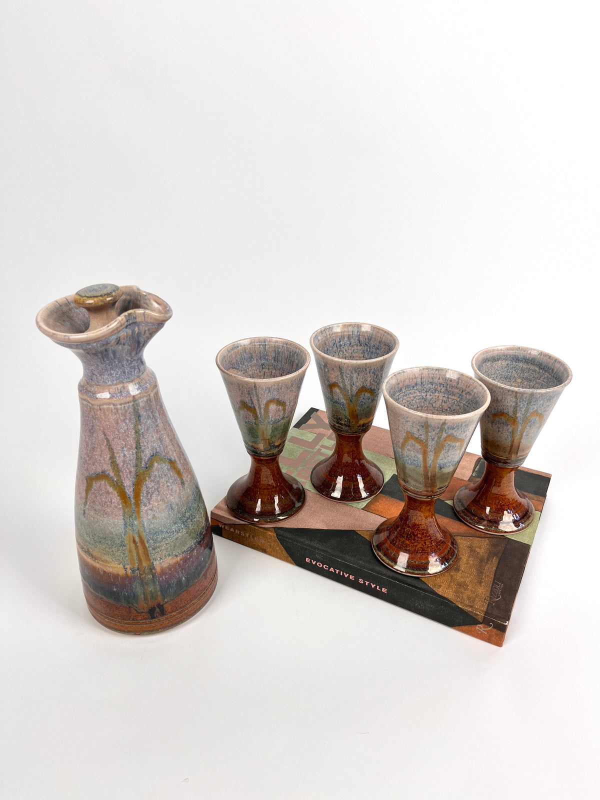 Vintage Studio Pottery Carafe & Cups