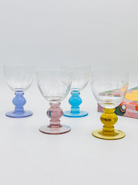 Vintage Multicolor Cordial Glasses