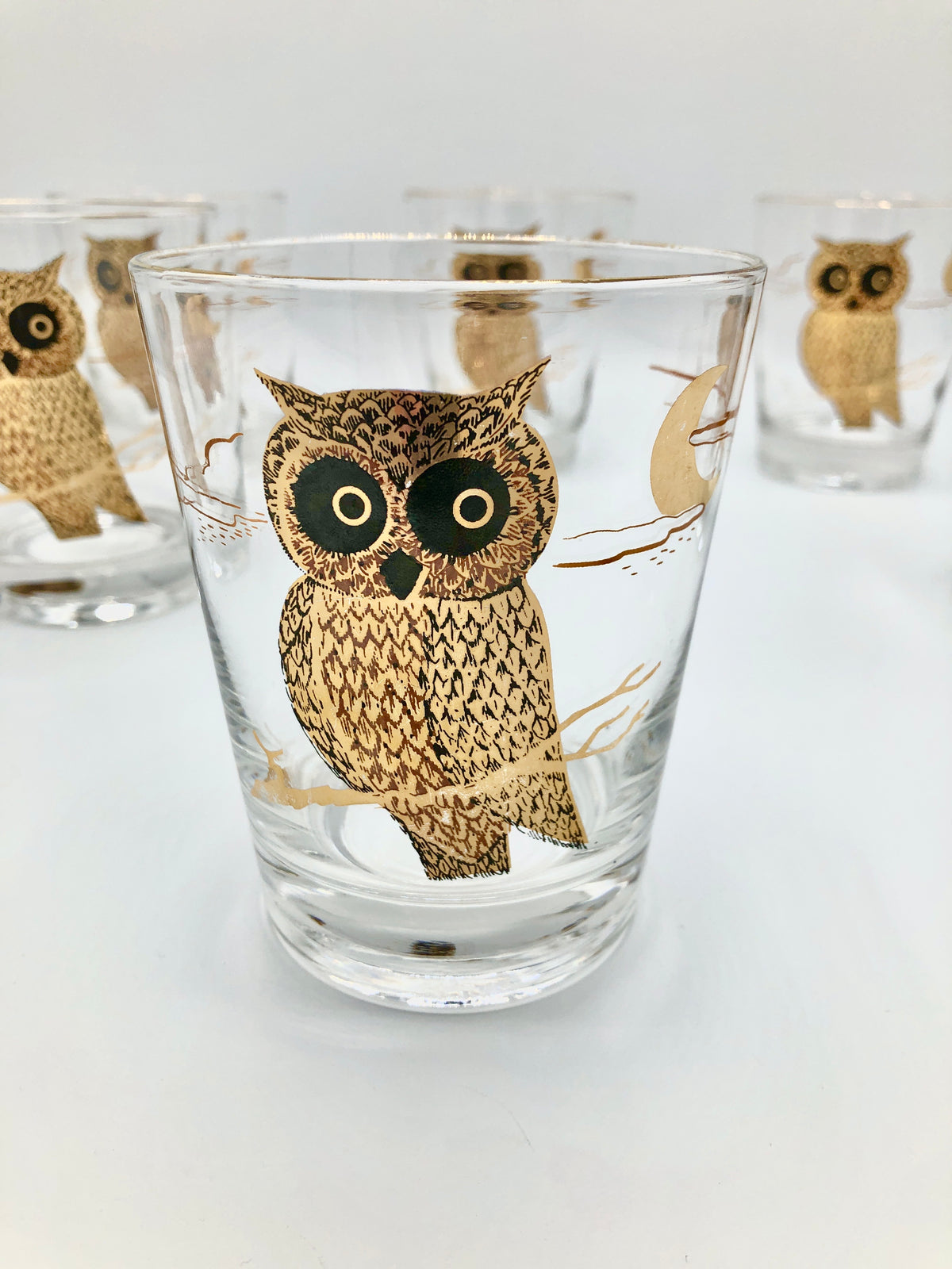 Vintage 22k Gold-Plated Owl Glasses