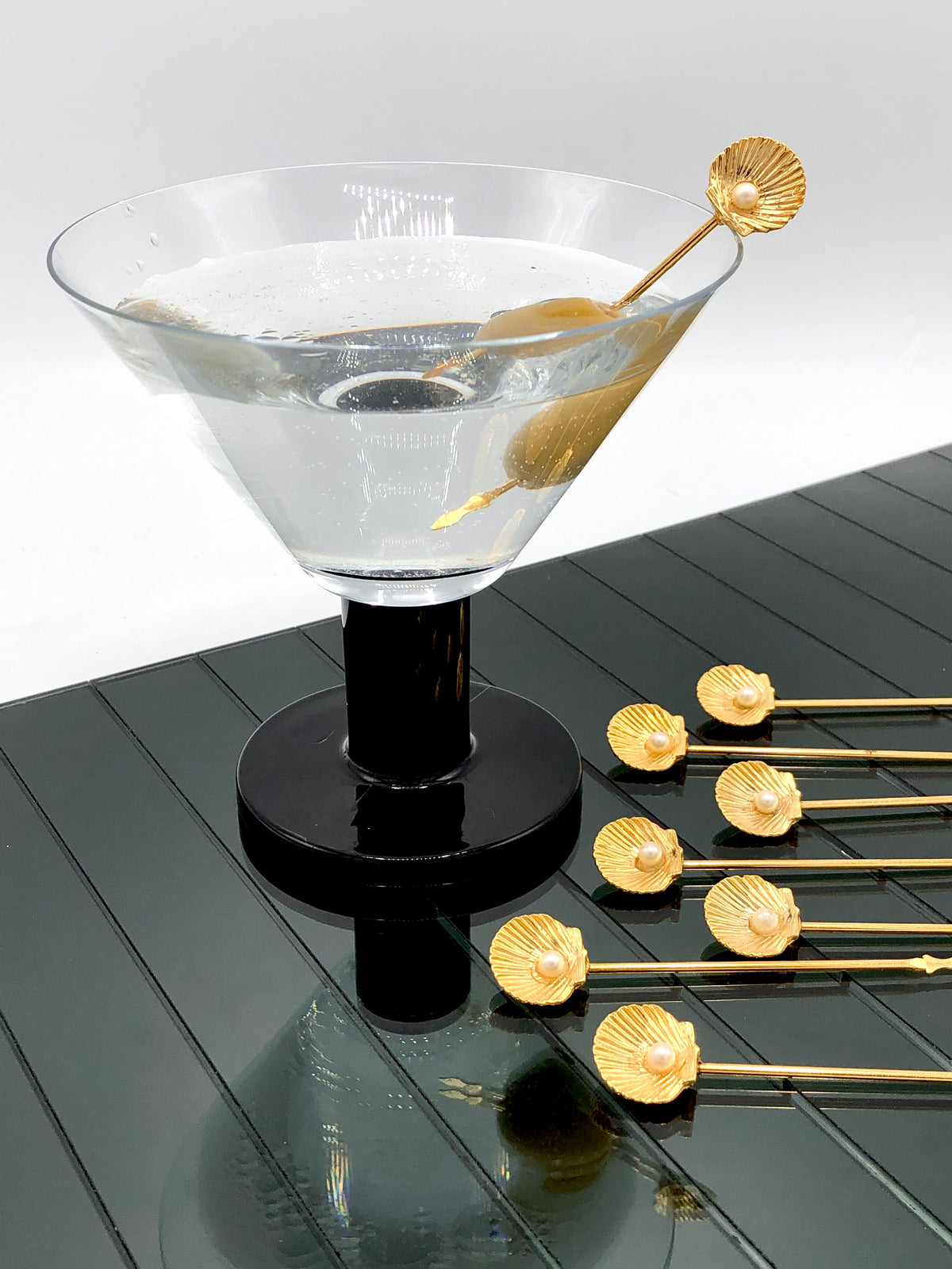 Vintage Gold Plated Shell Cocktail Picks