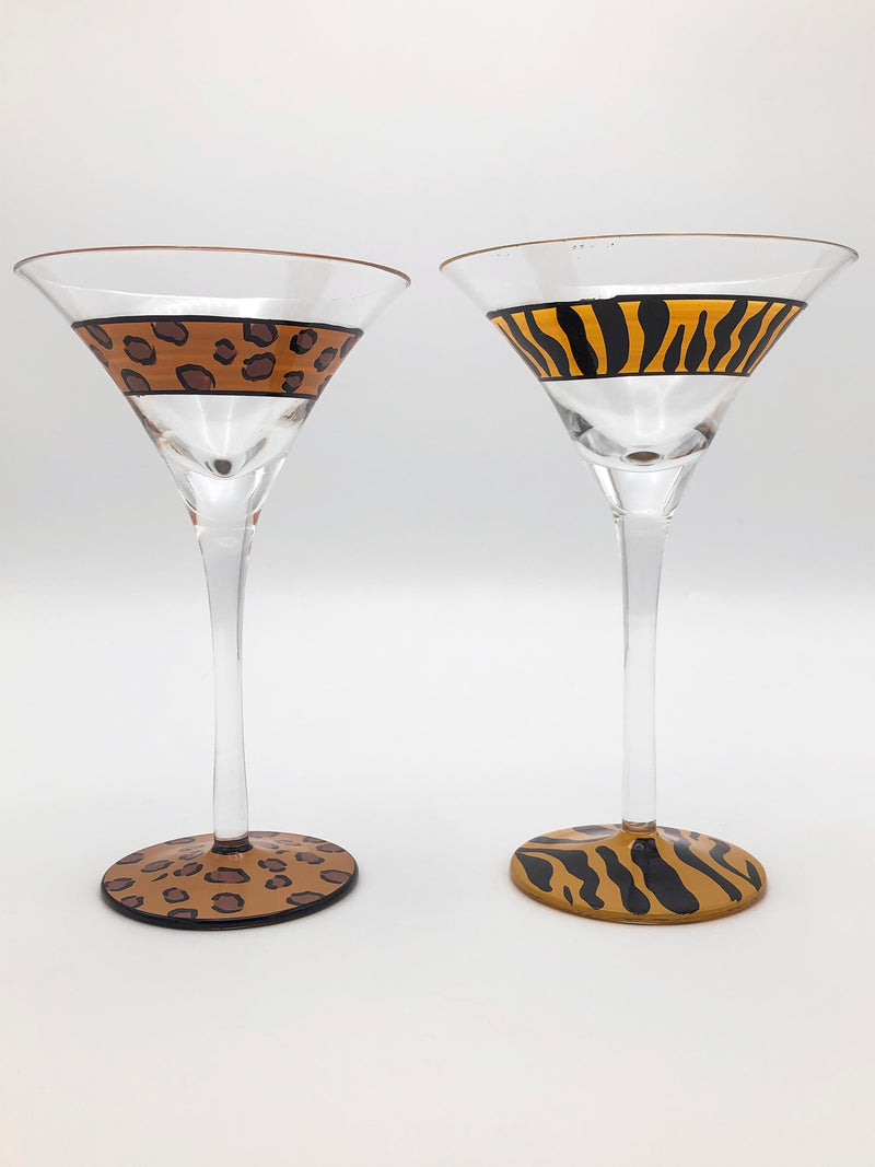 Animal Print Martini Glasses