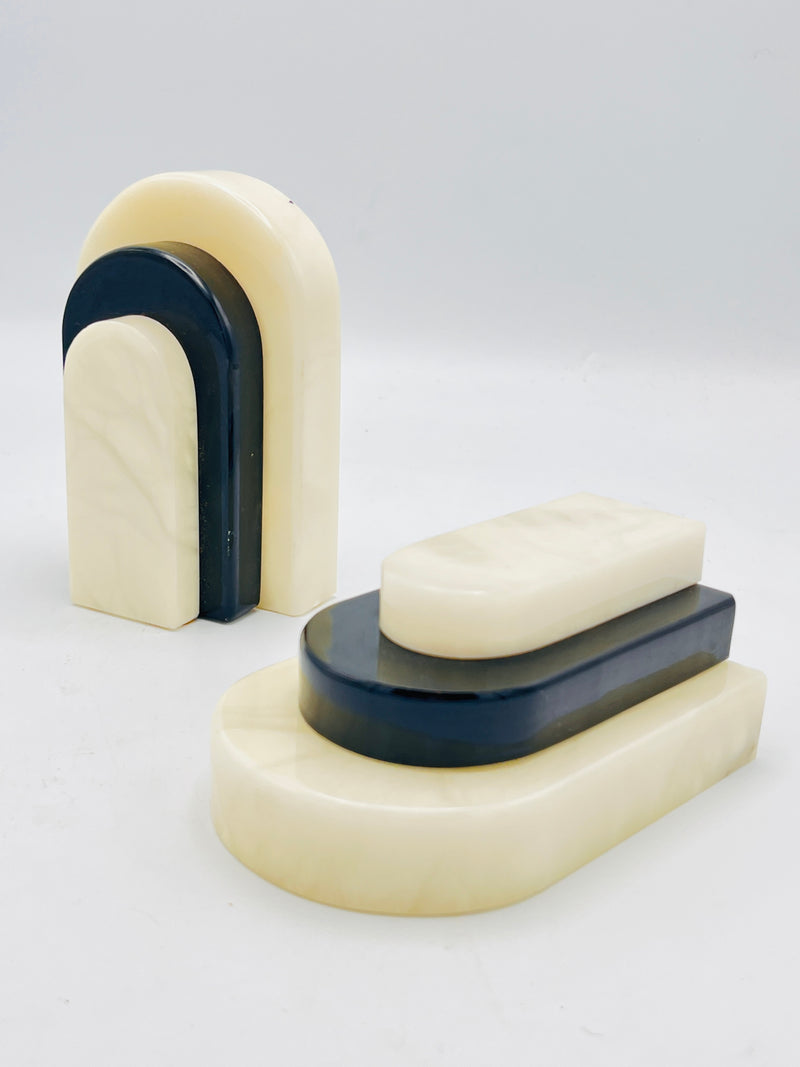 Art Deco Onyx Arch Bookends