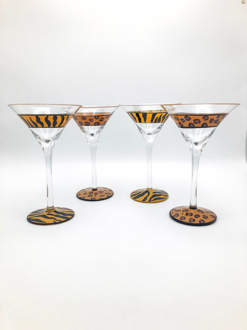 Animal Print Martini Glasses
