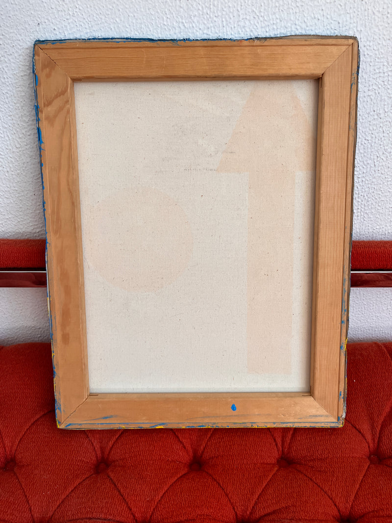 Vintage Geometric Primary Colors Painting