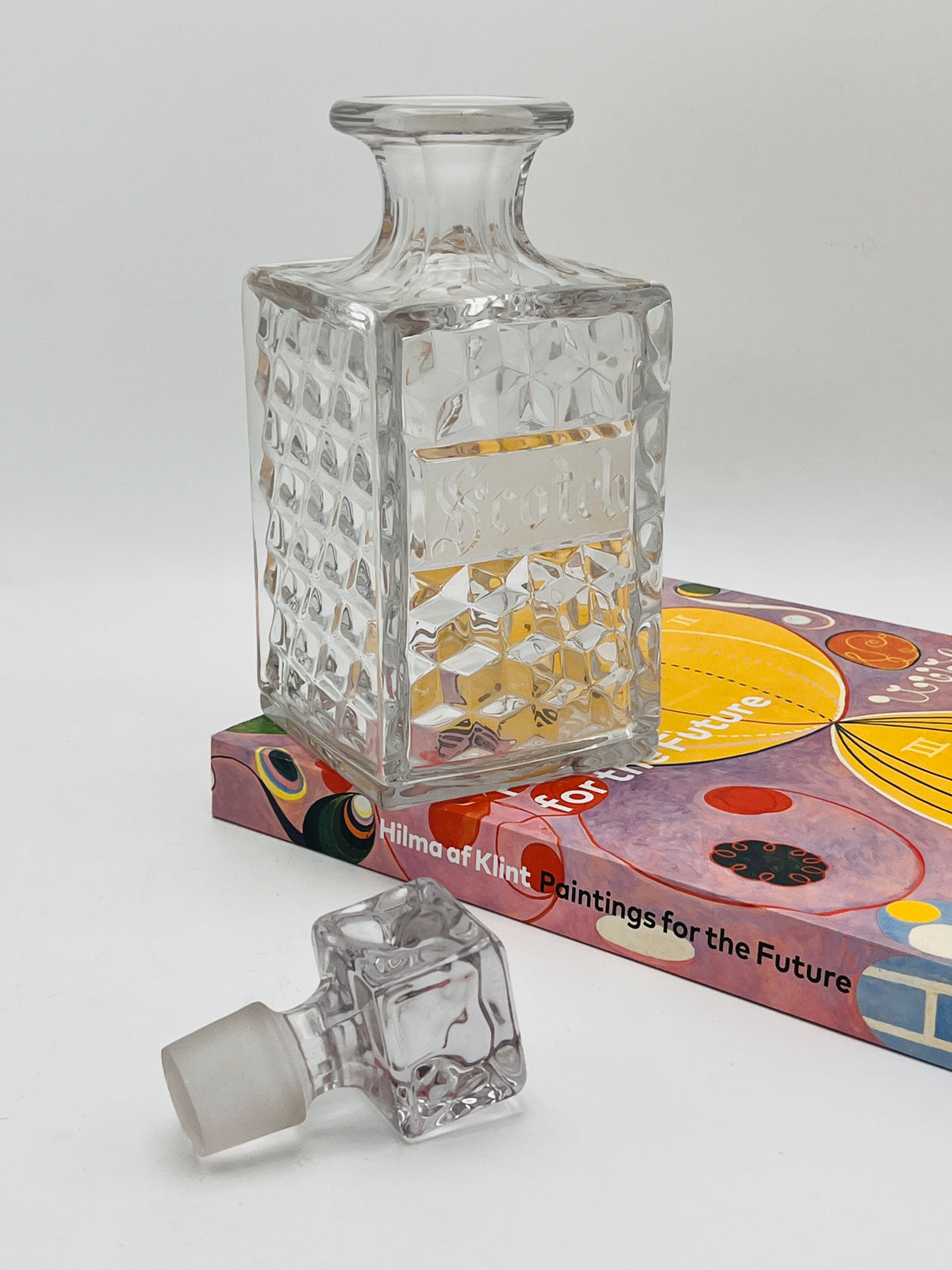 Vintage Pressed Glass Scotch Decanter