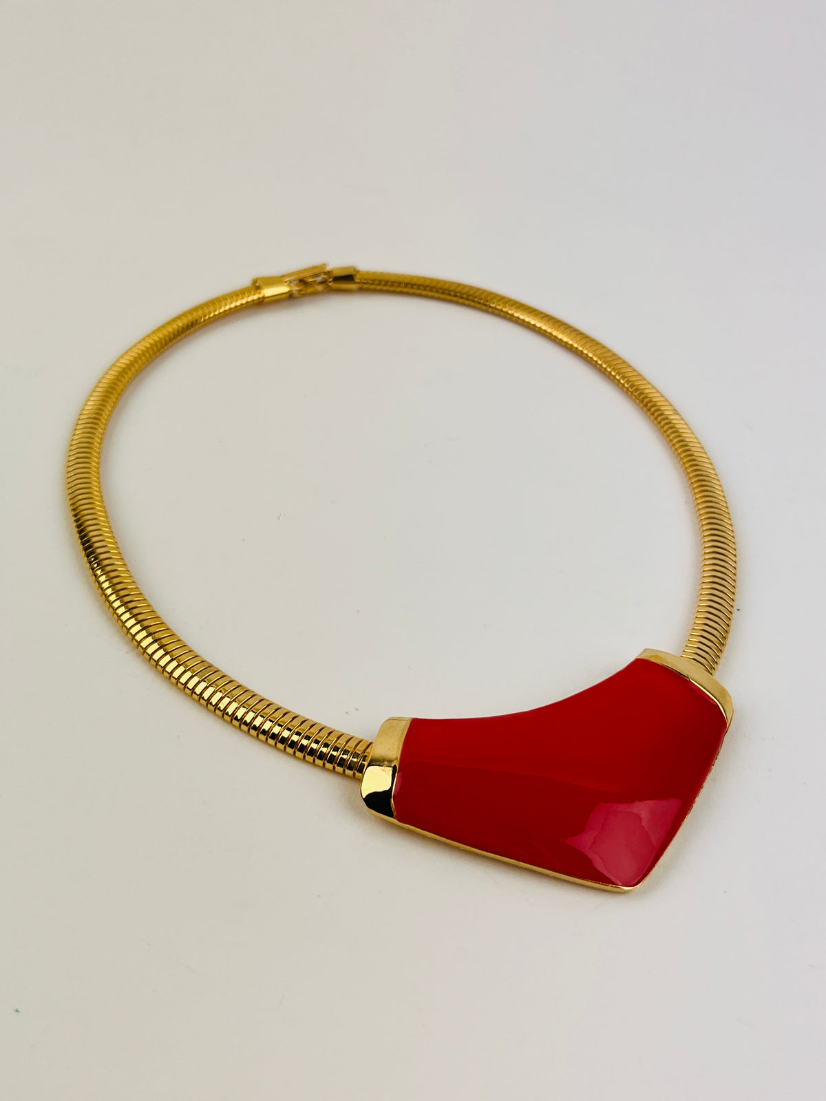 Vintage Red Enamel Necklace