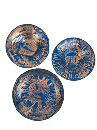 3pc Set of Mid-Century Modern Enameled Copper Bowls