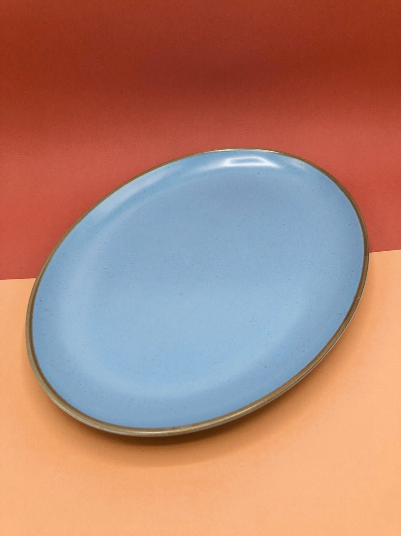 Vintage Baby Blue Ceramic Platter