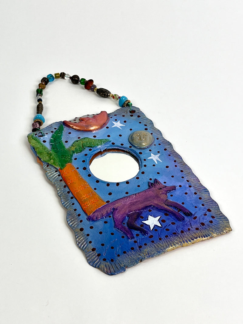 Vintage Y2K Sculptural Ceramic Mirror