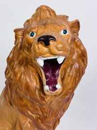 70s Vintage Chalkware Lion Statue