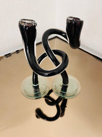 Blown Glass Interlocking Candle Holders