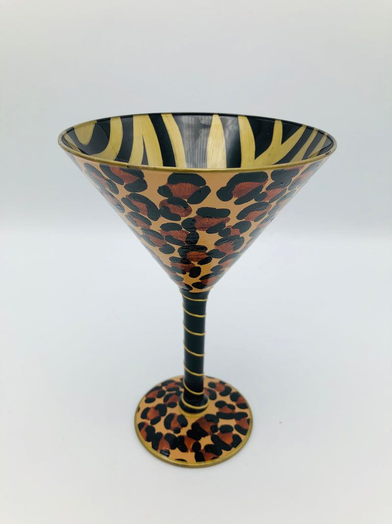 Hand-Painted Animal Print Glasses