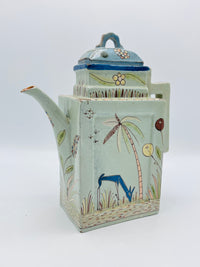 Vintage Handbuilt Ceramic Slab Teapot