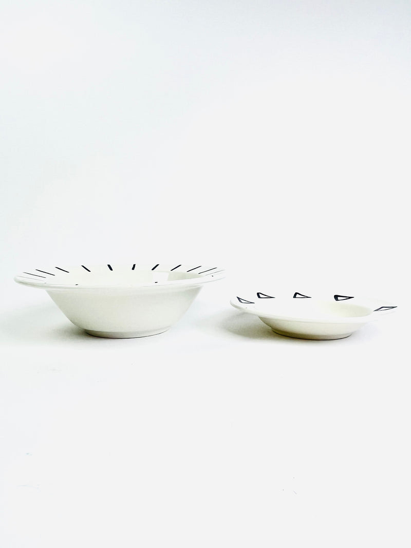 90s vintage postmodern geometric ceramic bowls pier 1 italy
