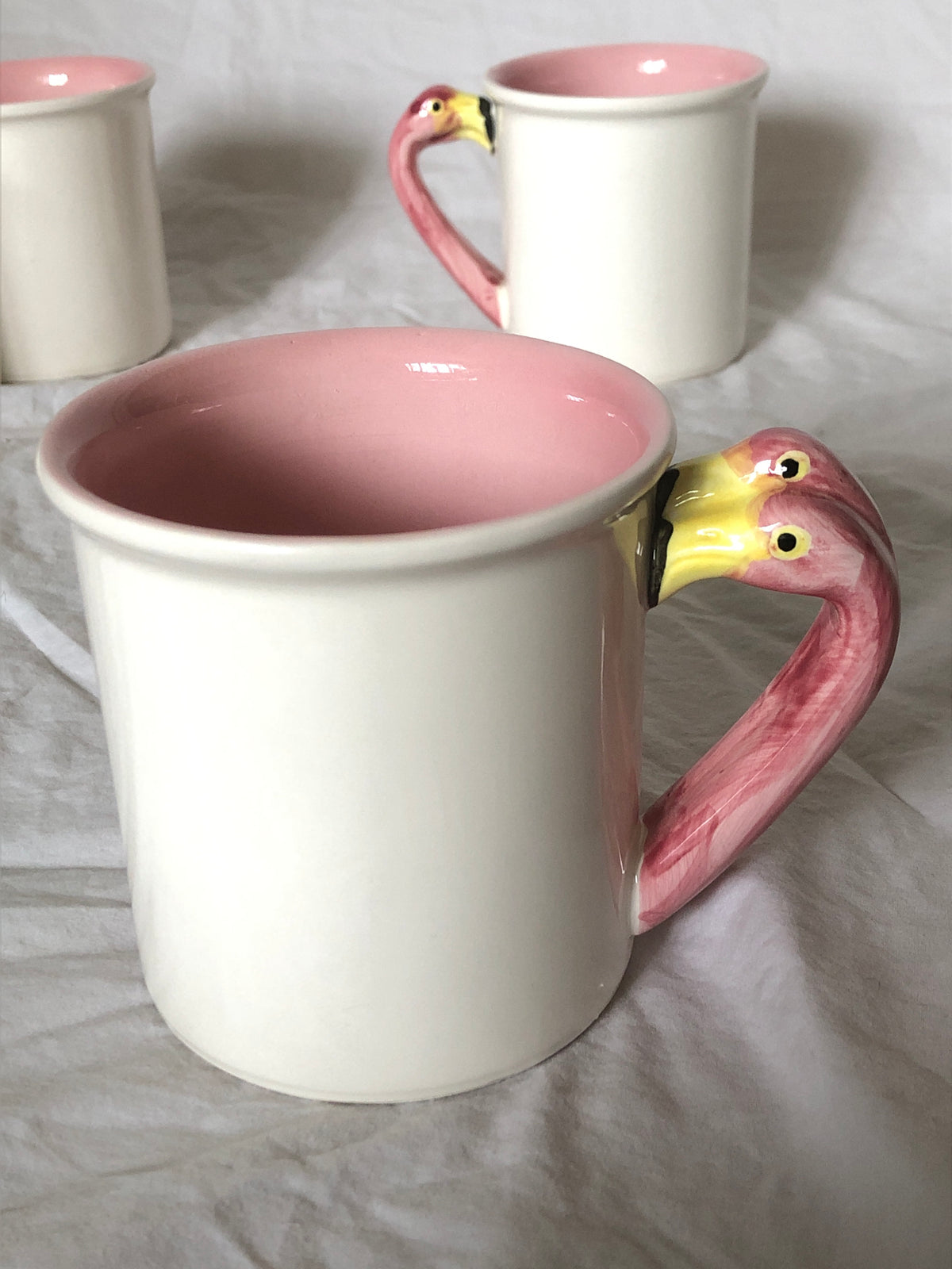 Vintage Ceramic Flamingo Mugs