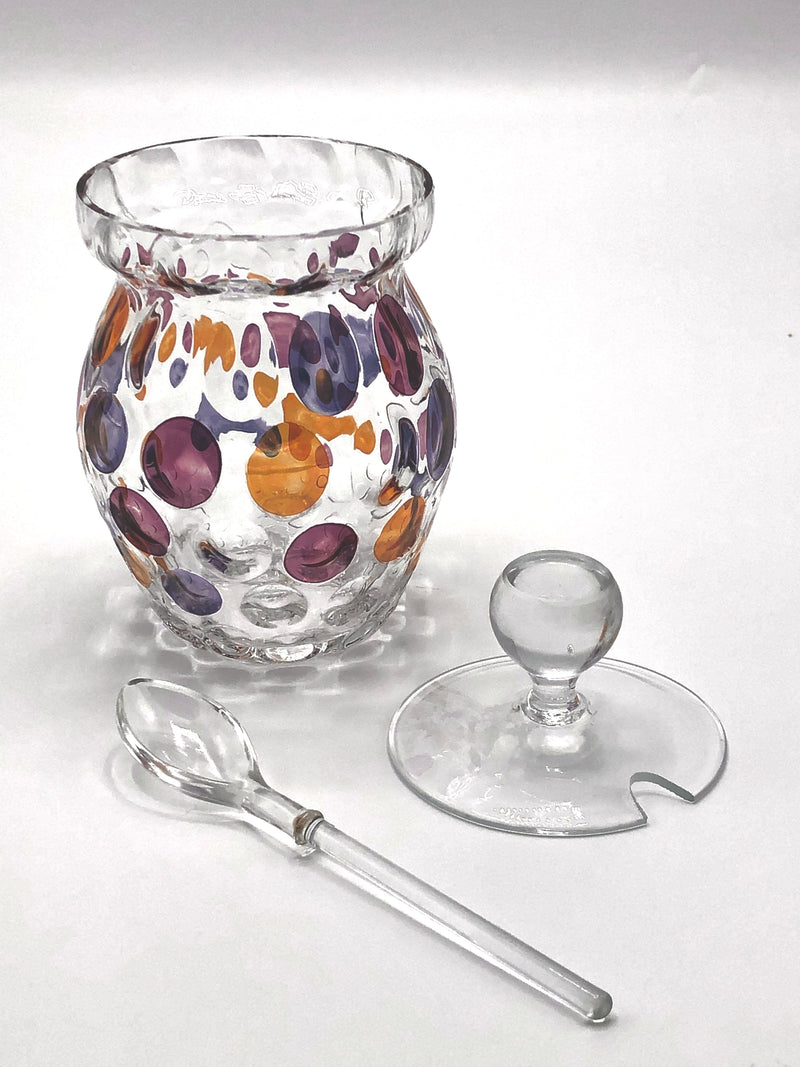 Vintage Glass Jam Pot