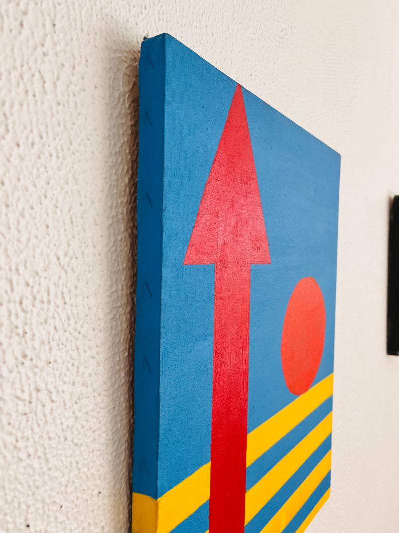 Vintage Geometric Primary Colors Painting