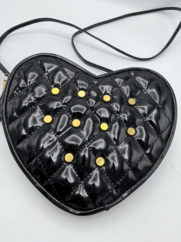 Vintage 80s Vinyl Studded Heart Bag