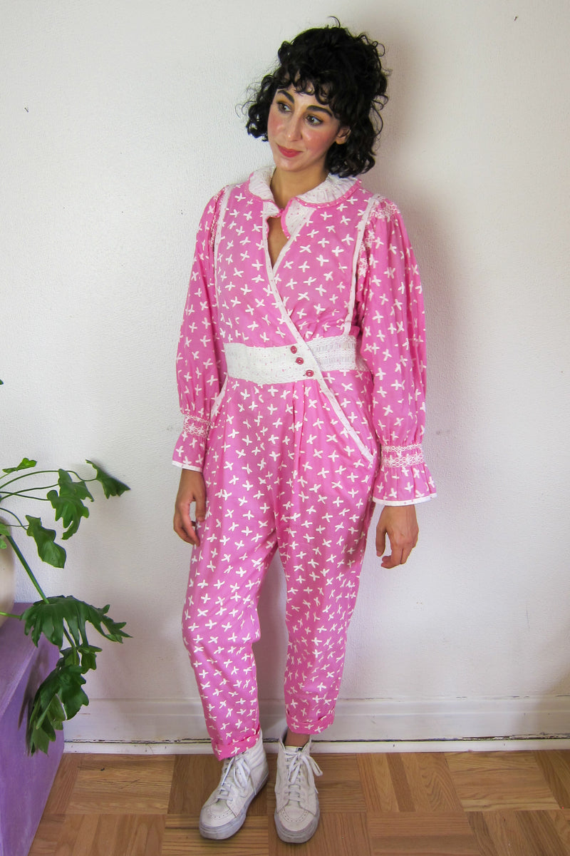 Jeanne Marc Criss-Cross Jumpsuit