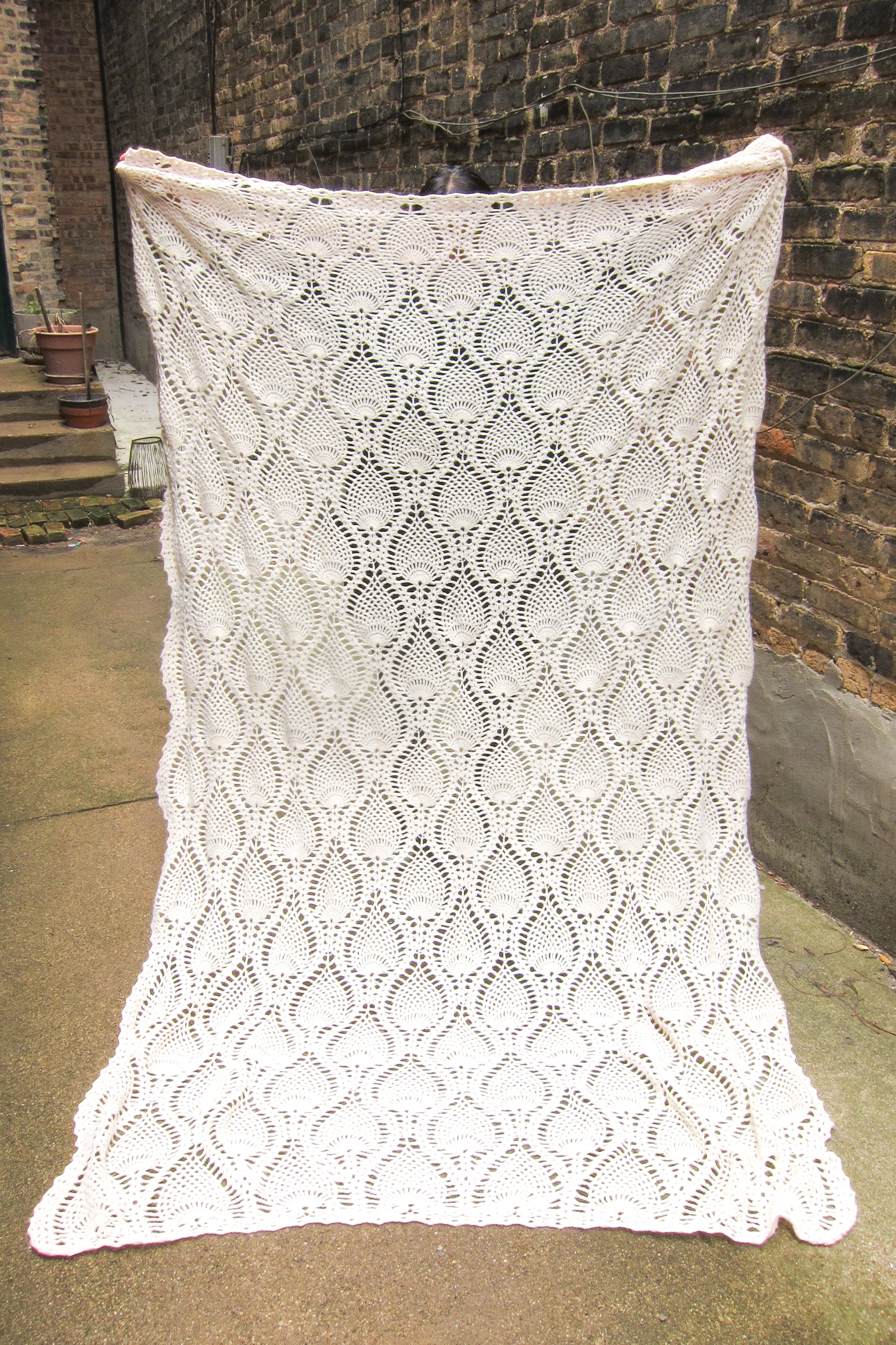 White crochet throw cheap