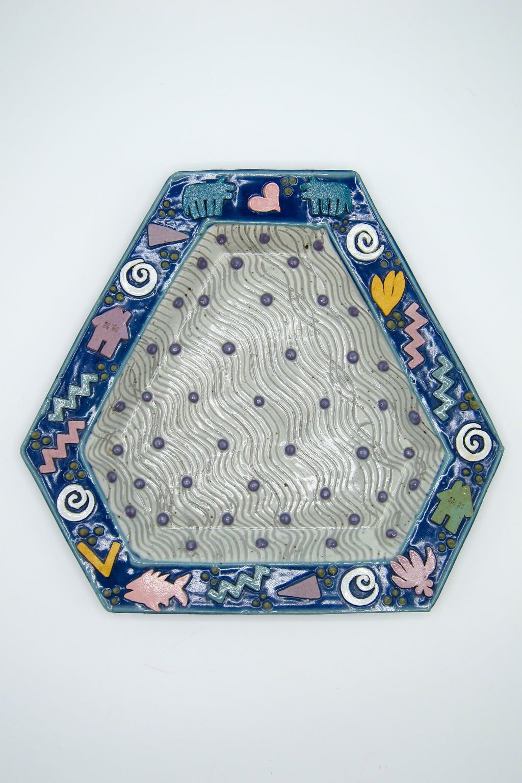 Memphis Style Ceramic Art Plate