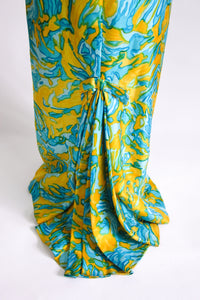 Vintage 1960s Silk Evening Gown & Shawl by Helena Barbieri