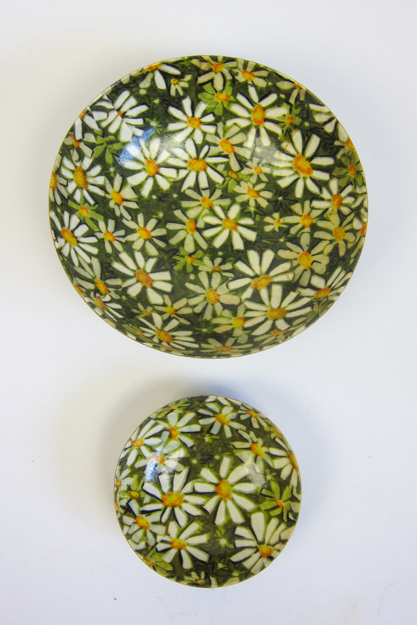 Vintage Fiberglass Daisy Bowl Set