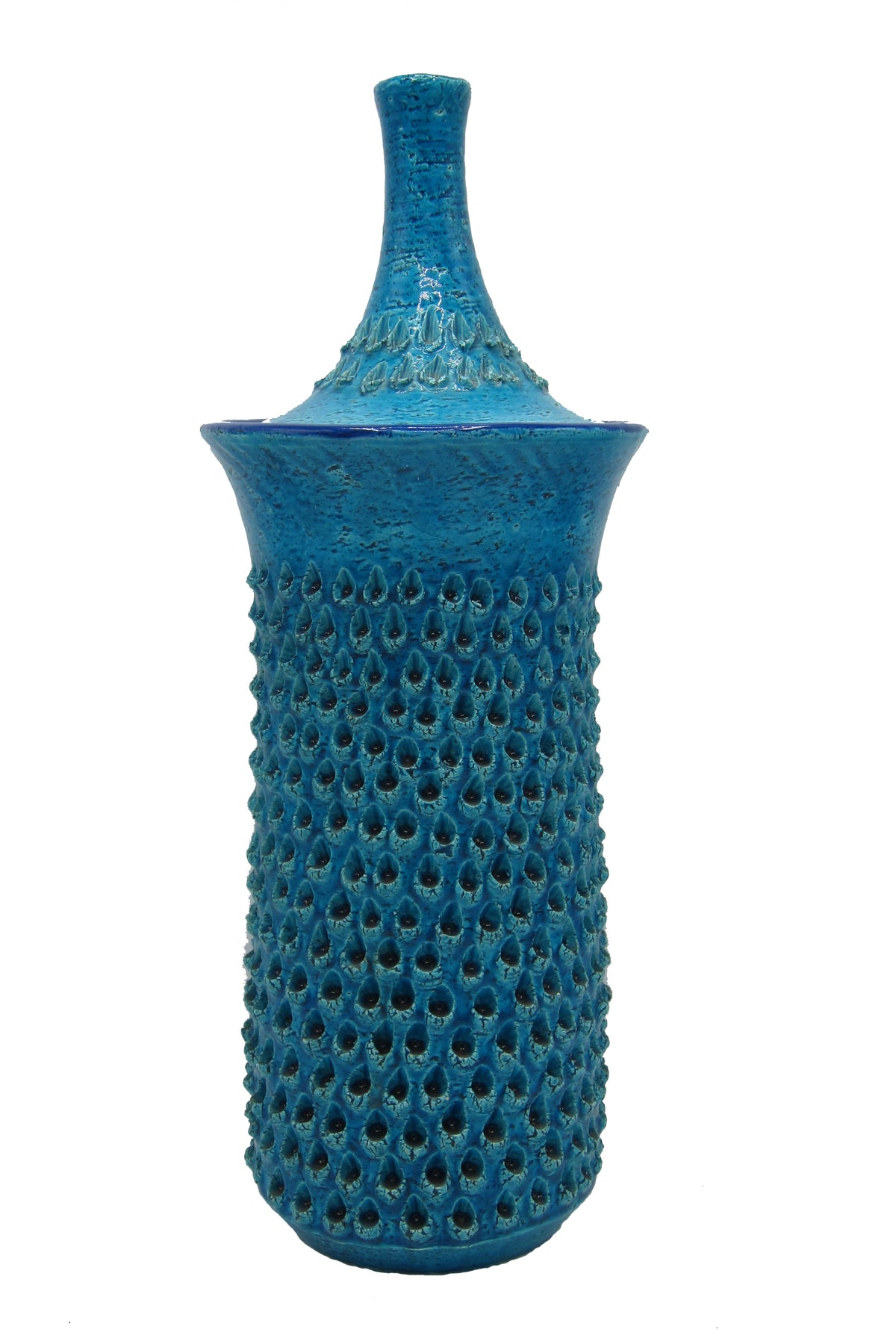 Vintage Blue Bitossi Italian Ceramic Lidded Jar