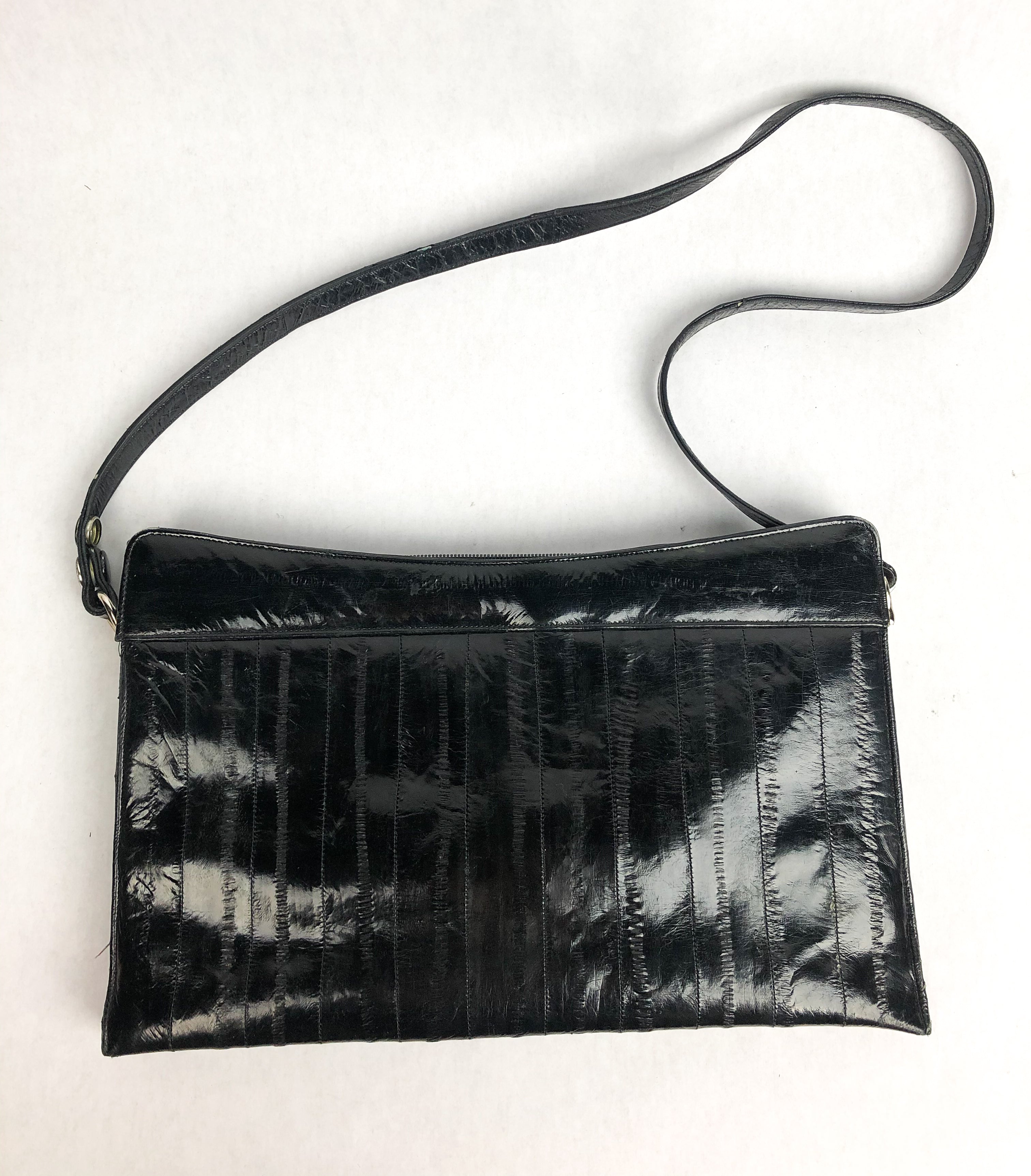 Vintage Black Eel Skin Bag Dovetail