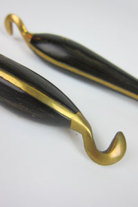 Vintage Bronze and Horn Serving Utensils