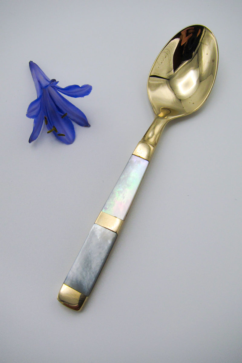 Bronze + Mother of Pearl Demitasse Spoons