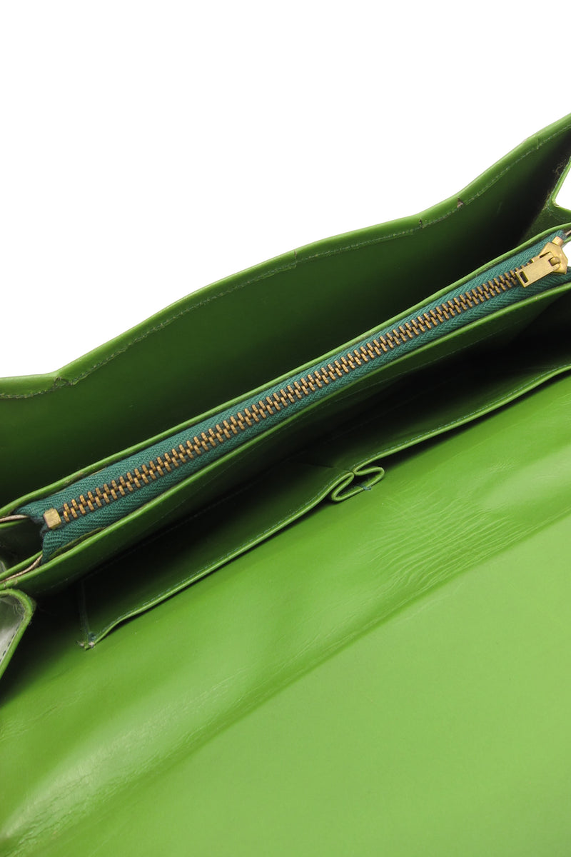 vintage green alligator bag clutch