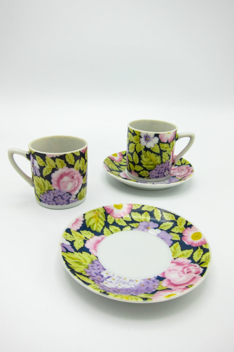 Vintage Floral Demitasse Cups