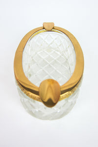 Vintage Cut Crystal Gold Ormolu Ashtray