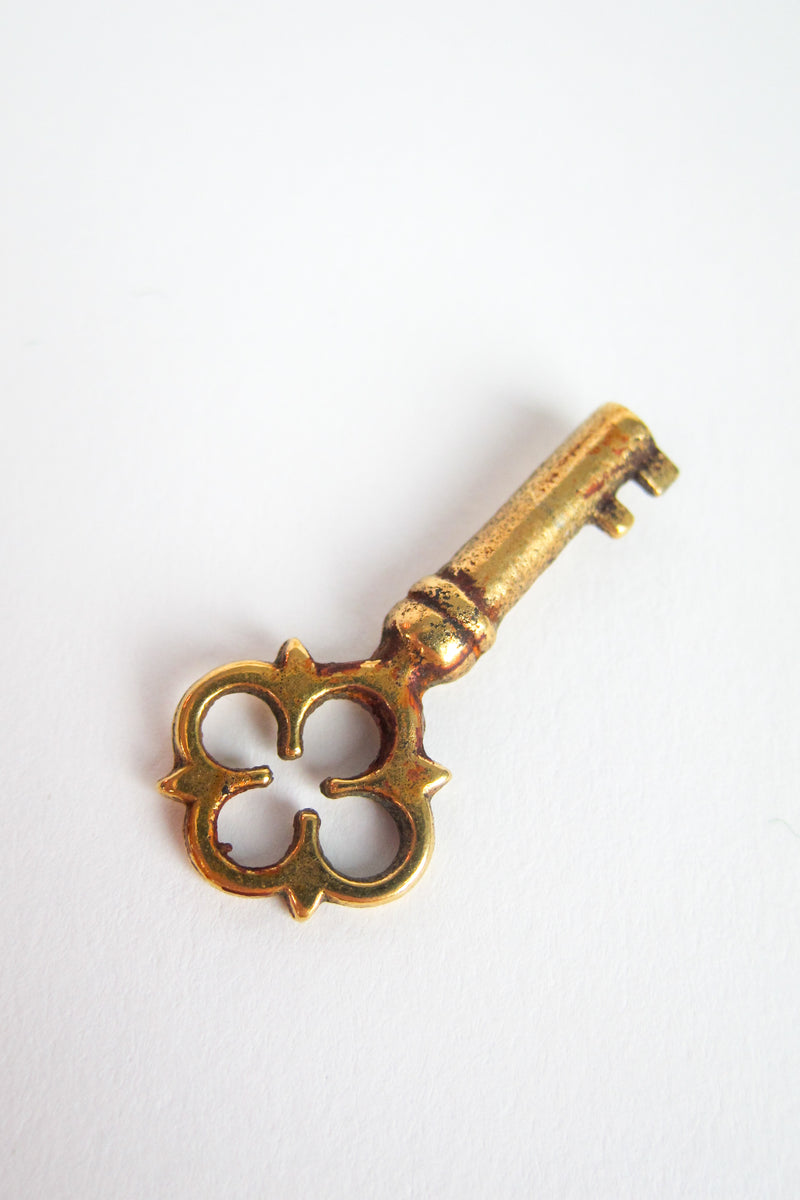 Vintage Cut Crystal Gold Ormolu Box / Casket with Key