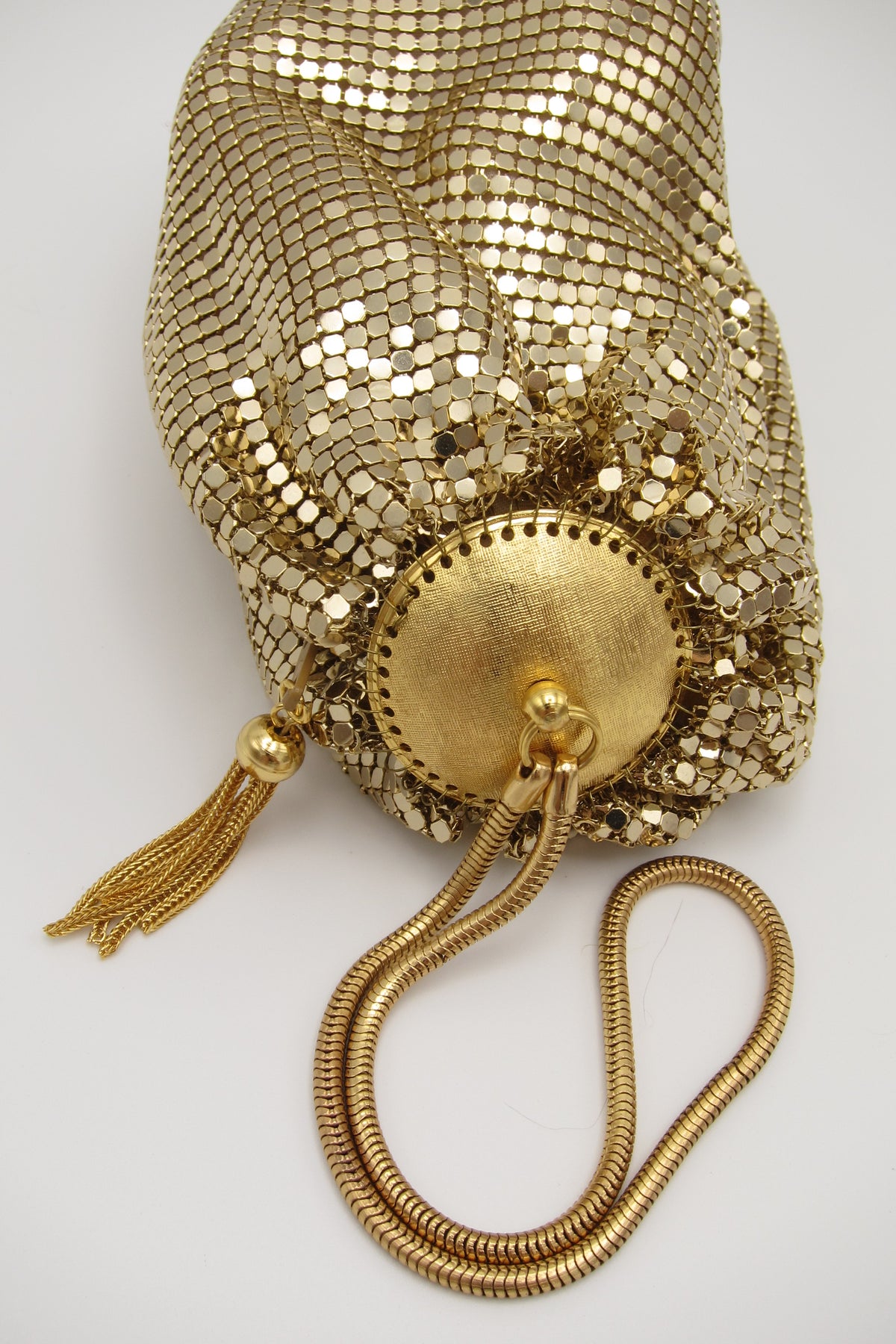 Vintage Metal Mesh Wristlet - Gold