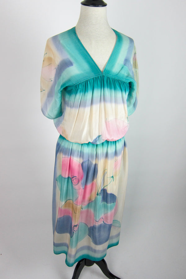 Irene Tsu Hand-Painted Silk Dress