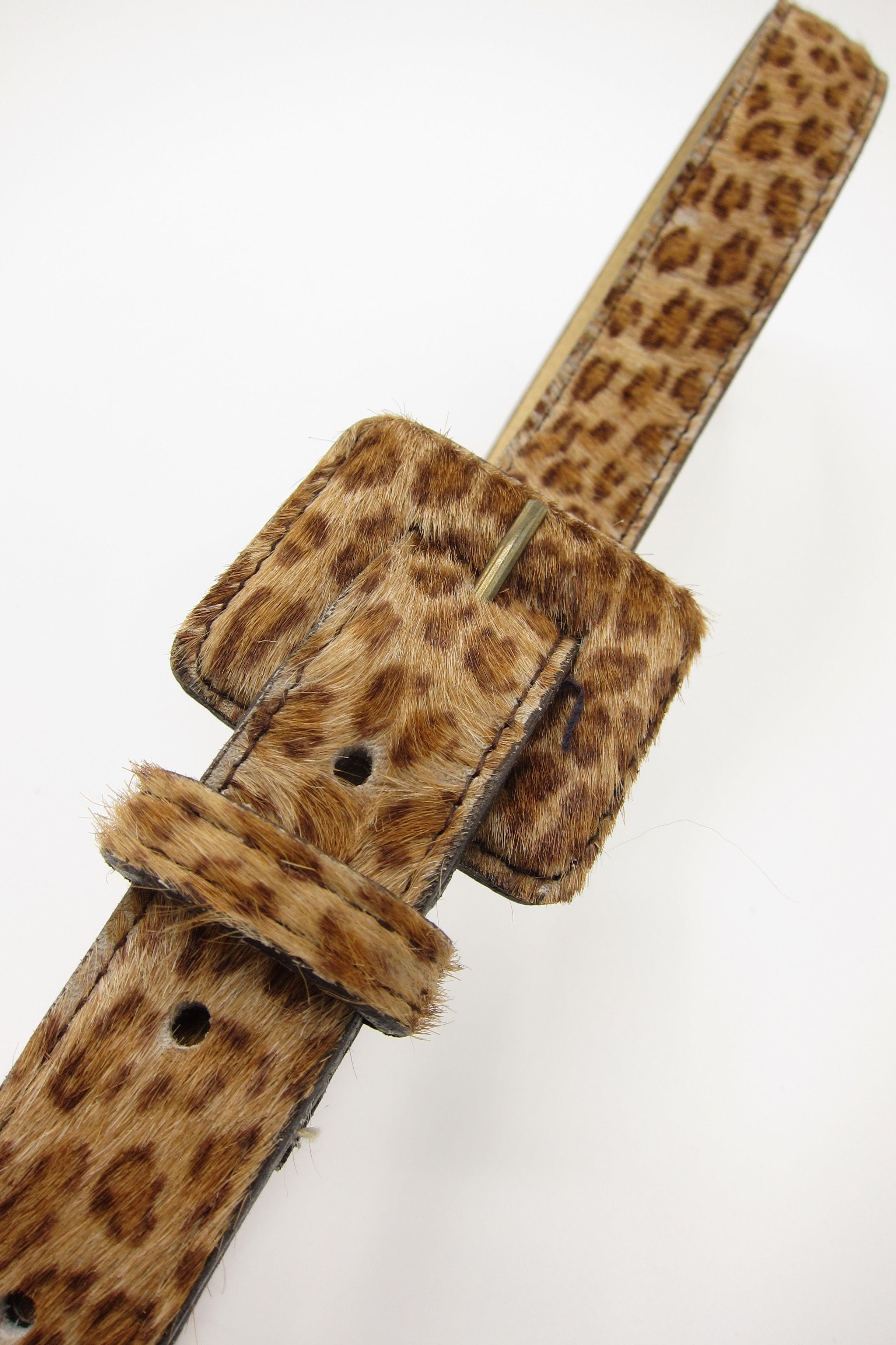 Calf hair deals leopard belt