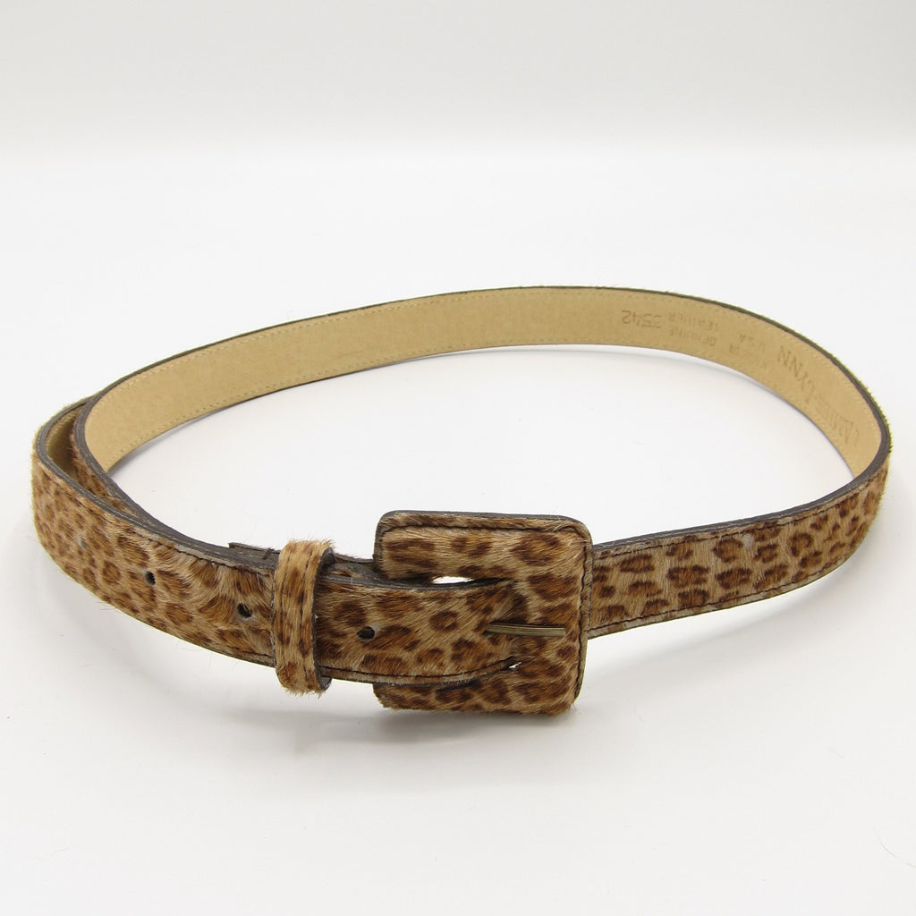 vintage calf hair leopard print fur belt