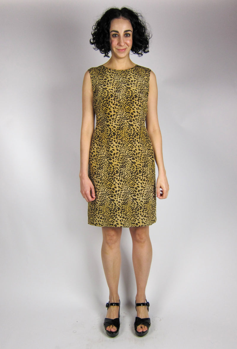 Vintage Silk Leopard Print Dress