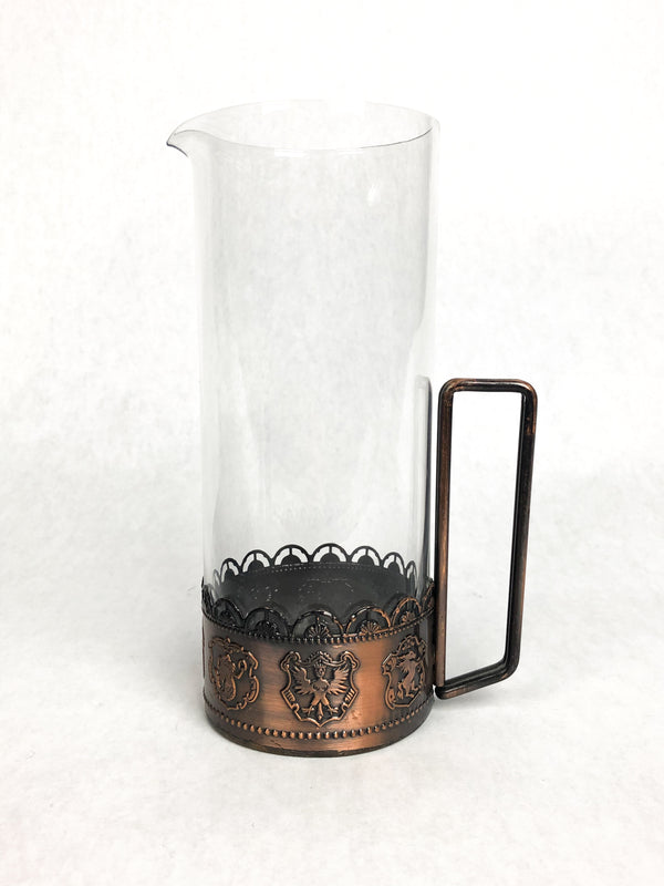 Vintage Stamped Copper Glassware Set